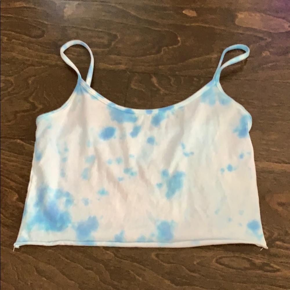 light blue tie dye tank